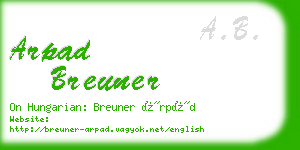 arpad breuner business card